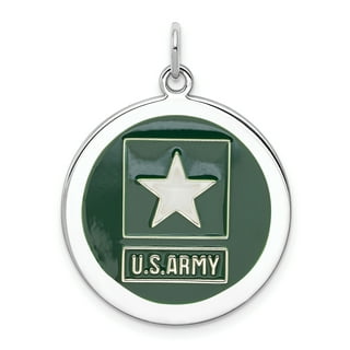 Lex & Lu Sterling Silver US Army Logo Disc Lex & Lu Sterling Silver US Army Logo Disc